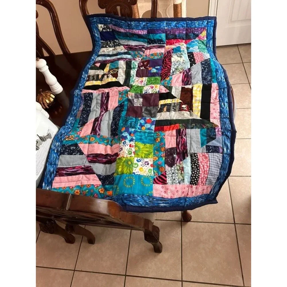 Handmade Reversible Scrappy Patchwork Quilt